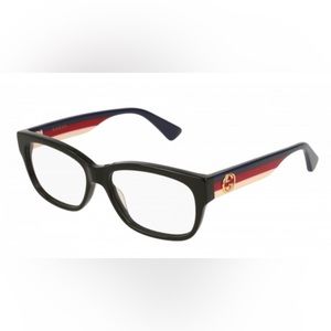 Gucci Women's Glasses with Black Frame and Red Accents